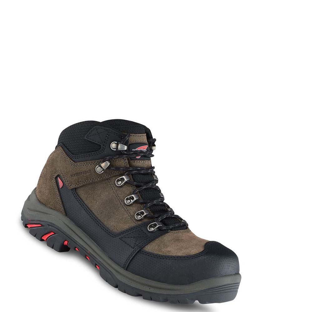 Red Wing 5-inch Waterproof Safety Toe Men\'s Hiking Boots Brown | ZA 259FDN